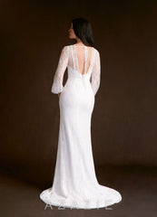 Azazie Willa Diamond White Mermaid Lace Dress diamond_white