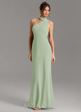 Azazie Seona Dusty Sage Mermaid One Shoulder Chiffon Dress