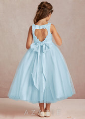 Azazie Calla Sky Blue Ball-Gown Lace Tulle Dress sky_blue