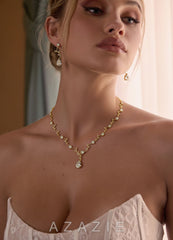 Wavy Crystal Vine Jewelry Set gold
