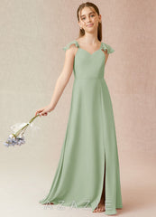 Azazie Everett Junior Dusty Sage A-Line Chiffon Dress dusty_sage