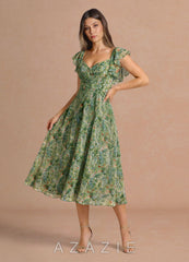 Saskia {color} Midi Dress sp_green_floral_#gf134901