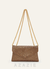 Rhinestone Sequin Embellished Envelope Shoulder Bag