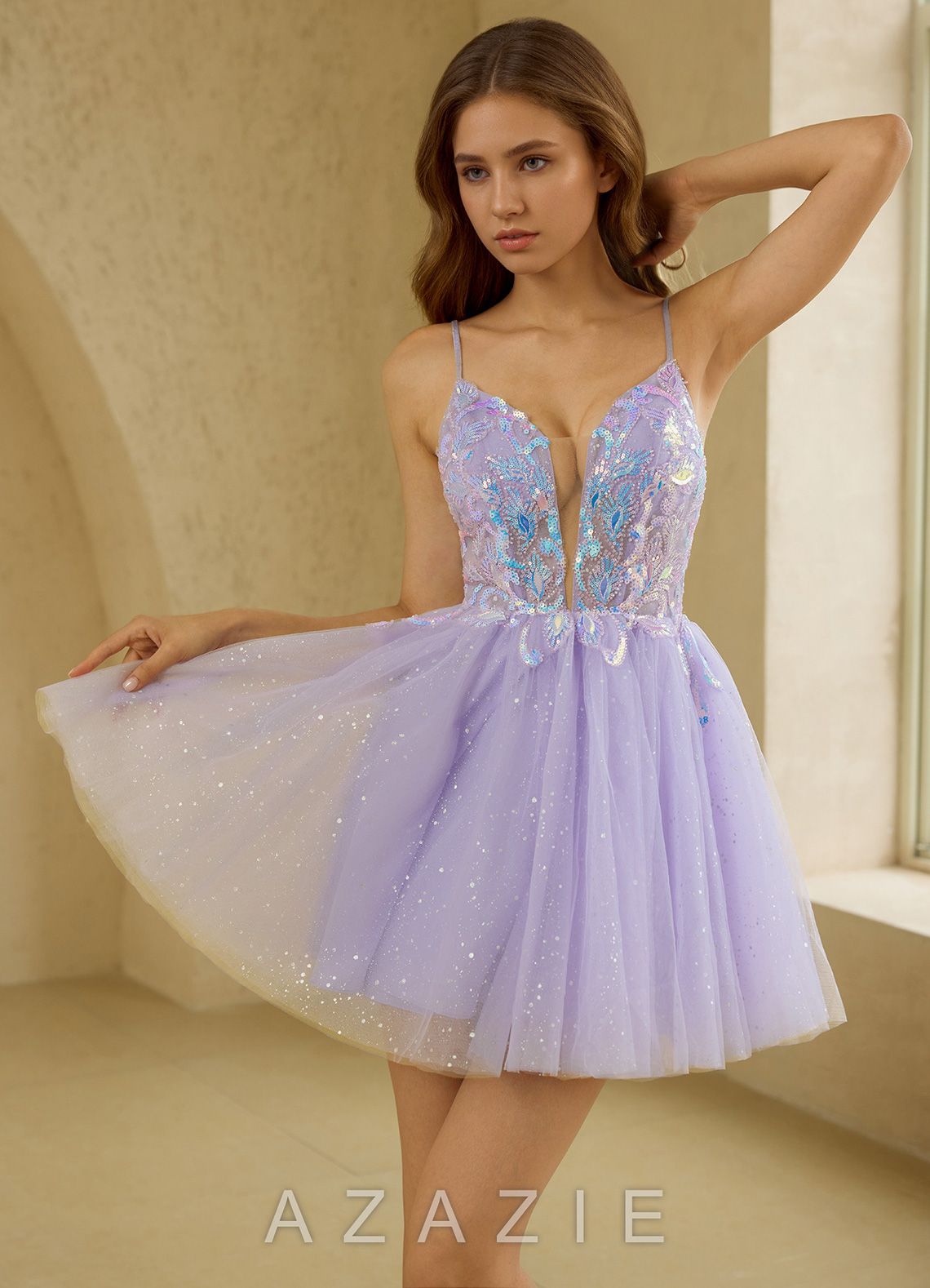 Glissea Purple Mini Dress