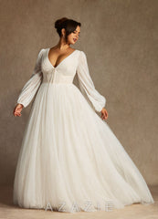 Azazie Cressida Wedding Dress Diamond White Champagne Ball-Gown Lace Tulle Dress diamond_white/champagne