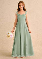 Azazie Chip Girls Formal Dusty Sage A-Line Sleeveless Chiffon Dress dusty_sage