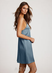 Matching Color Classic Satin Slip Dress