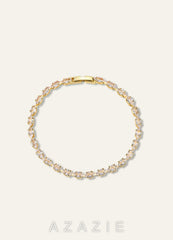 Botanical Leaf & Tennis Zirconia Jewelry Set gold