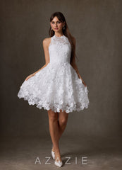 Azazie Cyra Diamond White A-Line Lace Dress diamond_white
