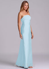 Azazie Ailanie Sky Blue Sheath Strapless Stretch Satin Dress sky_blue