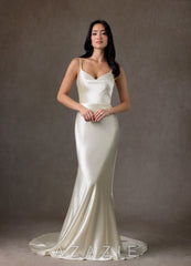 Azazie Kayla Antique White Mermaid Charmeuse Dress antique_white