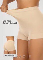 Mid-Rise Stretch Seamless Tummy Control Shapewear Shorts
