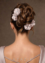 Four-Piece Matching Color Floral Burnout Hair Clip Set