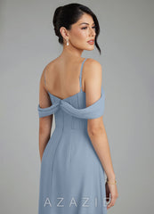 Azazie Cece Dusty Blue A-Line Off the Shoulder Chiffon Dress dusty_blue