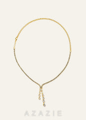 Y Drop Tennis Necklace