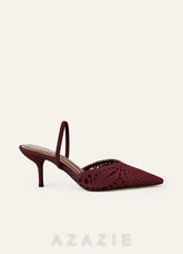 Woven Mesh Slingback Heels for Women Pointed Toe Bridal Wedding Shoes Elegant High Heels