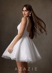 Azazie Avita Diamond White A-Line with Pockets Beading Dress diamond_white