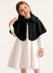 Flower Girl Faux Fur Collared Cape black
