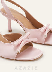 Handcrafted Bow Open Toe Slingback Heels blushing_pink