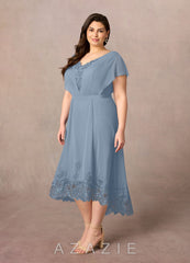 Azazie Palana Dusty Blue A-Line Lace Chiffon Dress dusty_blue