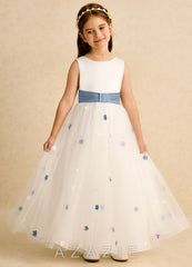 Azazie Cricket Ivory Dusty Blue Ball-Gown Pleated Matte Satin Dress ivory/dusty_blue