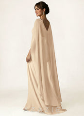 Azazie Knot-Front Chiffon Long Cape