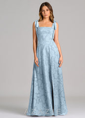 Azazie Debra Sky Blue A-Line with Pockets Floral Burnout Dress sky_blue