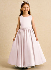Azazie Nellia Blushing Pink A-Line Bow Matte Satin Dress blushing_pink