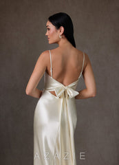 Azazie Kayla Antique White Mermaid Charmeuse Dress