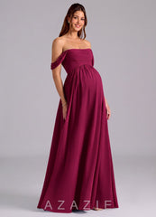 Azazie Saige A-Line Pleated Chiffon Floor-Length Dress