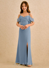 Azazie Pippy Girls Formal Dusty Blue A-Line Sweetheart Neckline Chiffon Dress dusty_blue
