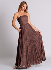 Azazie Mariana Espresso A-Line Strapless Floral Burnout Convertible Dress espresso