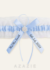 Personalized Lace Blue Wedding Garter