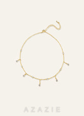 Crystal Teardrop Strands Necklace