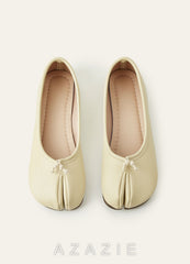 Split Toe Ballet Flats for Women Comfortable Wedding Shoes Minimalist Flat Shoes apricot