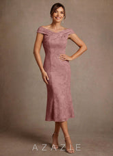 Azazie Keith Dusty Rose Sheath Pleated Floral Burnout Dress
