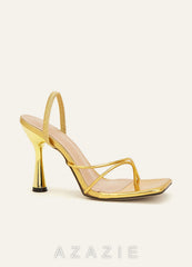 Metallic Strappy Stiletto Heels