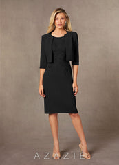 Azazie Ryne Black Sheath Lace Dress