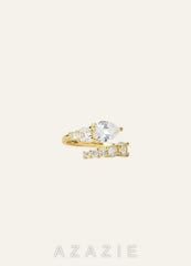 Pear Cut CZ Open Ring gold