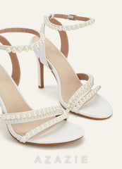 Pearl Strap Heels ivory