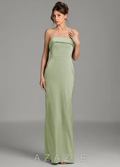 Azazie Phoenyx Dusty Sage Sheath Strapless Stretch Satin Dress dusty_sage