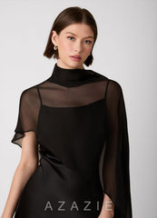 Crystle {color} 100% Washable Silk Mini Dress black