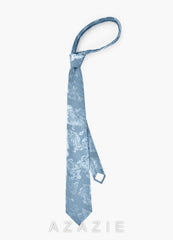 Tonal Floral Modern Tie dusty_blue