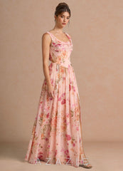Alinae {color} Maxi Dress sp_abstract_bouquet_floral_#111401
