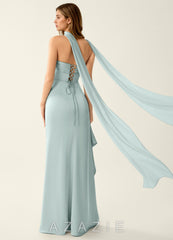 Esperanza Mist Satin Sparkly Lace Up Back Summer Dress
