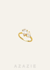 Double Pear Zirconia Ring