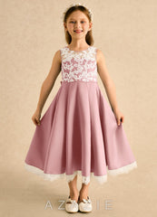 Azazie Amari Dusty Rose A-Line Lace Matte Satin Dress dusty_rose