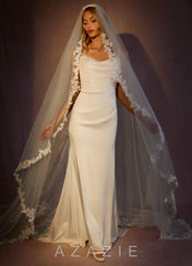 Timeless Floral Grace Lace Cathedral Veil ivory