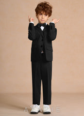 Oliver Black Boys 5-Piece Suit With Bow Tie