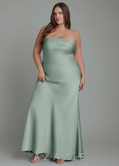 Azazie Saylor Agave Mermaid Strapless Stretch Satin Dress agave